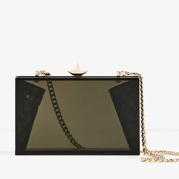 **SOLD** NWT ZARA Decorative Minaudiere (Black Evening Clutch) - Picture 2 of 9